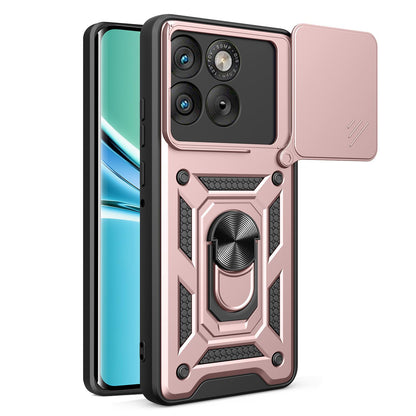 Motorola Edge 70 5G Sliding Camera Cover Magnetic Ring Stand Shockproof TPU + PC Protective Phone Case
