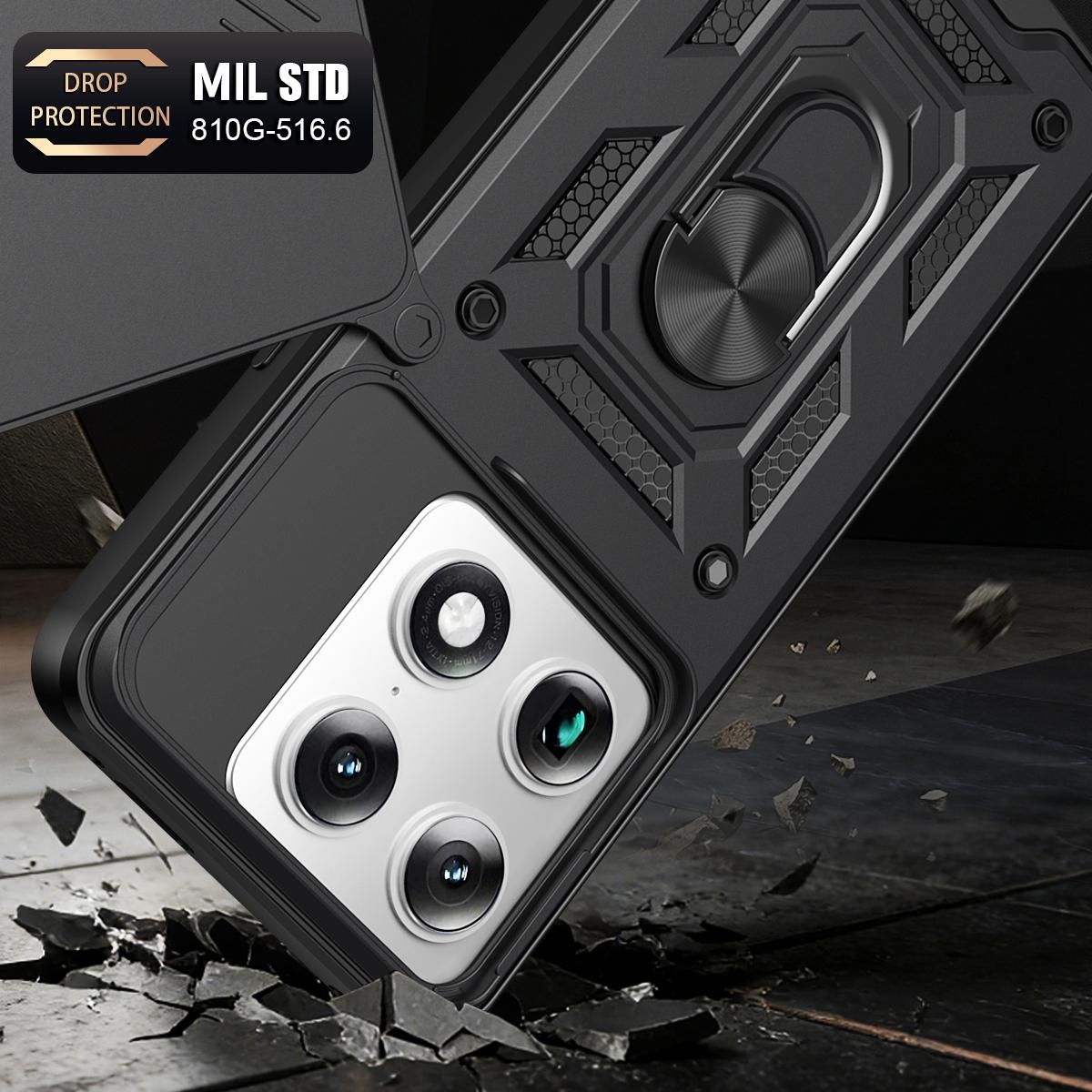 Motorola Signature 5G Sliding Camera Cover Magnetic Ring Stand Shockproof TPU + PC Protective Phone Case