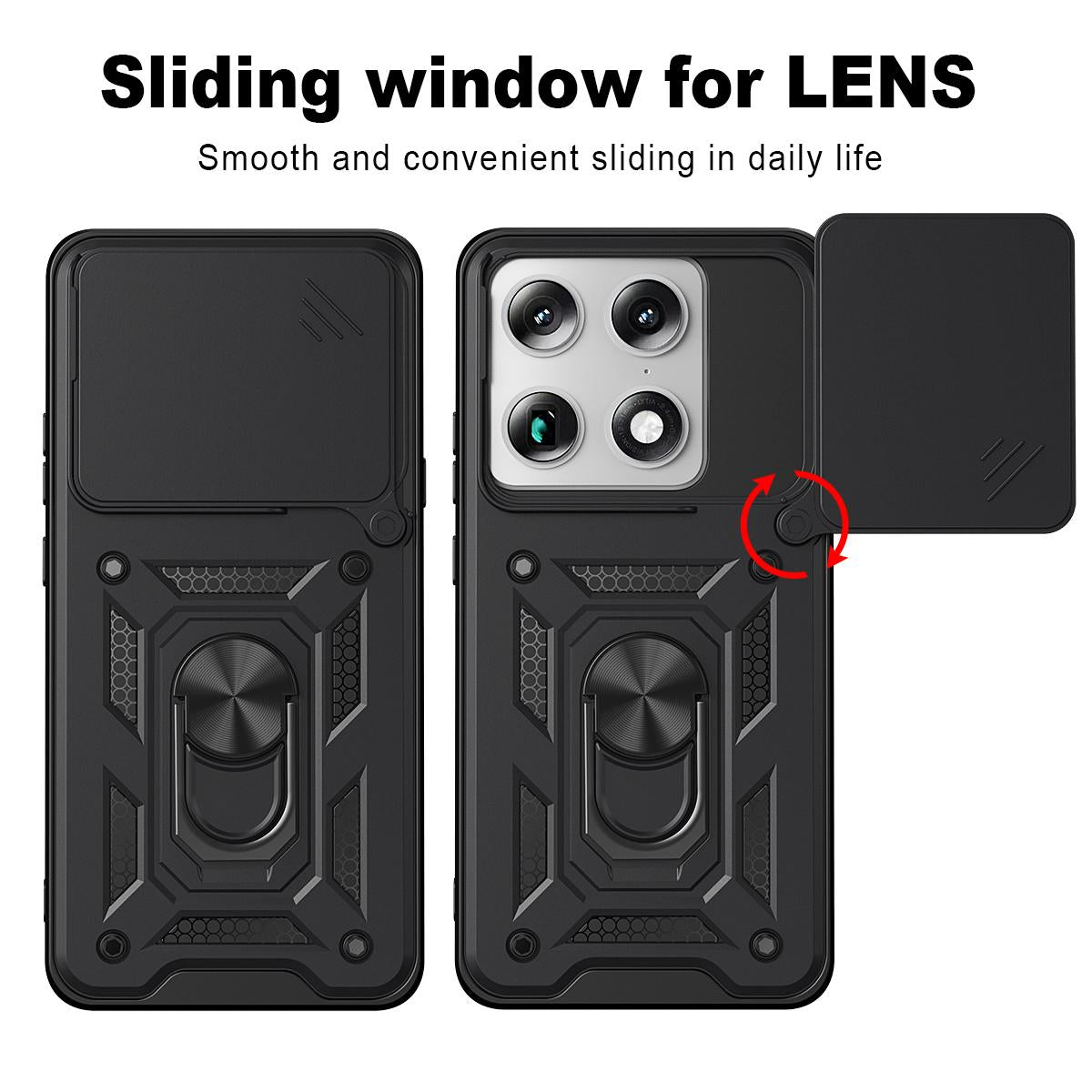 Motorola Signature 5G Sliding Camera Cover Magnetic Ring Stand Shockproof TPU + PC Protective Phone Case