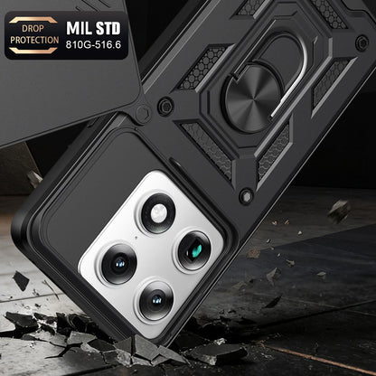 Motorola Signature 5G Sliding Camera Cover Magnetic Ring Stand Shockproof TPU + PC Protective Phone Case