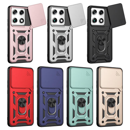 Motorola Signature 5G Sliding Camera Cover Magnetic Ring Stand Shockproof TPU + PC Protective Phone Case
