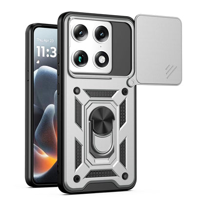Motorola Signature 5G Sliding Camera Cover Magnetic Ring Stand Shockproof TPU + PC Protective Phone Case