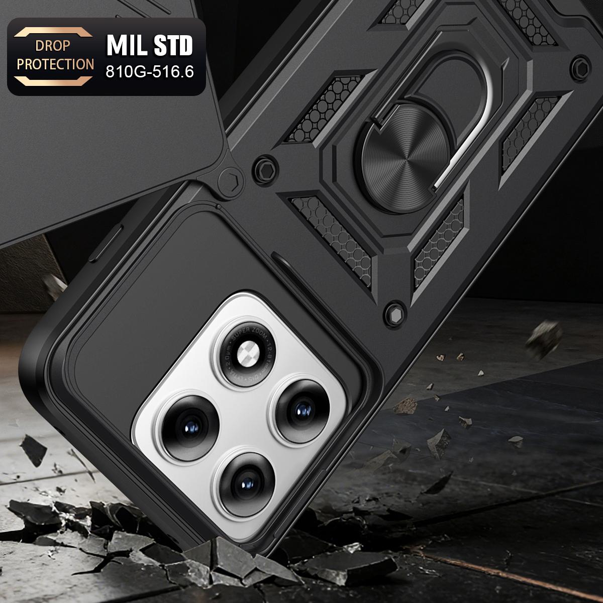 Motorola Edge 70 Pro+ Sliding Camera Cover Magnetic Ring Stand Shockproof TPU + PC Protective Phone Case