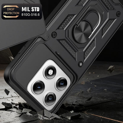 Motorola Edge 70 Pro+ Sliding Camera Cover Magnetic Ring Stand Shockproof TPU + PC Protective Phone Case