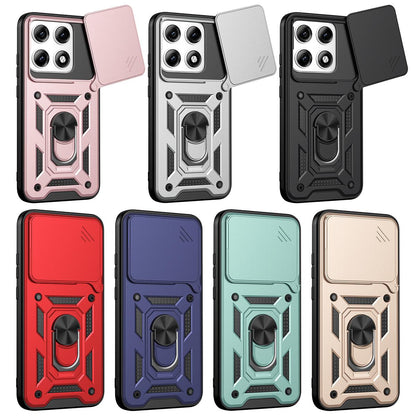 Motorola Edge 70 Pro Sliding Camera Cover Magnetic Ring Stand Shockproof TPU + PC Protective Phone Case