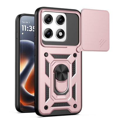 Motorola Edge 70 Pro+ Sliding Camera Cover Magnetic Ring Stand Shockproof TPU + PC Protective Phone Case