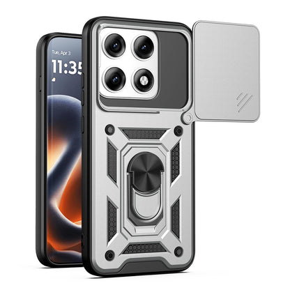 Motorola Edge 70 Pro Sliding Camera Cover Magnetic Ring Stand Shockproof TPU + PC Protective Phone Case