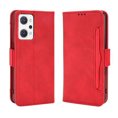 OPPO Reno7 A Skin Feel PU Leather Wallet Phone Case with Card Slots, Cash Pocket, Magnetic Closure, Built-In Stand, Full Protection TPU Cover