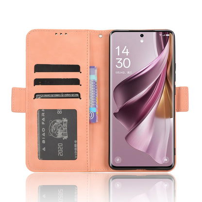 OPPO Reno10 Pro Skin Feel PU Leather Wallet Phone Case with Card Slots, Cash Pocket, Magnetic Closure, Built-In Stand, Full Protection TPU Cover