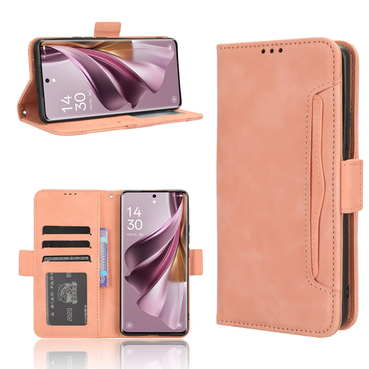 OPPO Reno10 Pro Skin Feel PU Leather Wallet Phone Case with Card Slots, Cash Pocket, Magnetic Closure, Built-In Stand, Full Protection TPU Cover