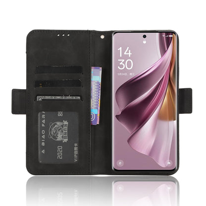 OPPO Reno10 Skin Feel PU Leather Wallet Phone Case with Card Slots, Cash Pocket, Magnetic Closure, Built-In Stand, Full Protection TPU Cover