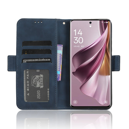 OPPO Reno10 Skin Feel PU Leather Wallet Phone Case with Card Slots, Cash Pocket, Magnetic Closure, Built-In Stand, Full Protection TPU Cover