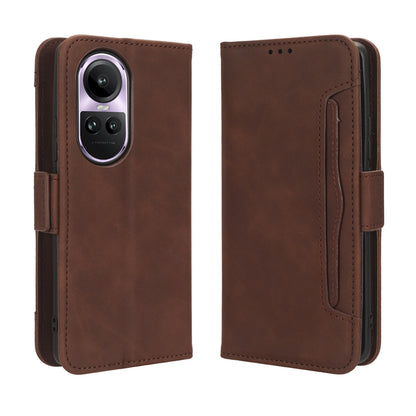 OPPO Reno10 Pro Skin Feel PU Leather Wallet Phone Case with Card Slots, Cash Pocket, Magnetic Closure, Built-In Stand, Full Protection TPU Cover