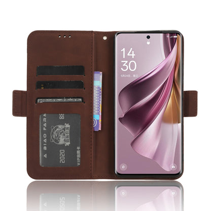 OPPO Reno10 Pro Skin Feel PU Leather Wallet Phone Case with Card Slots, Cash Pocket, Magnetic Closure, Built-In Stand, Full Protection TPU Cover