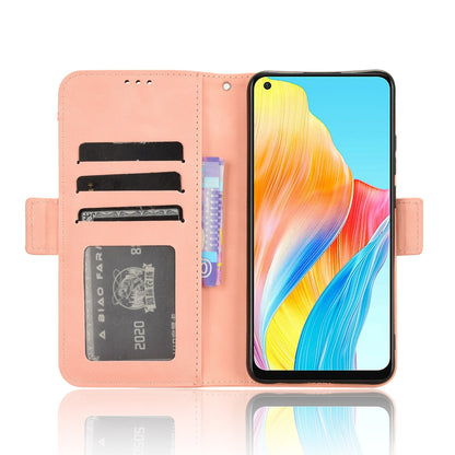 OPPO A58 4G Skin Feel PU Leather Wallet Phone Case with Card Slots, Cash Pocket, Magnetic Closure, Built-In Stand, Full Protection TPU Cover