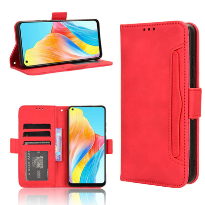 OPPO A58 4G Skin Feel PU Leather Wallet Phone Case with Card Slots, Cash Pocket, Magnetic Closure, Built-In Stand, Full Protection TPU Cover