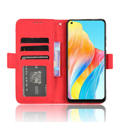 OPPO A58 4G Skin Feel PU Leather Wallet Phone Case with Card Slots, Cash Pocket, Magnetic Closure, Built-In Stand, Full Protection TPU Cover