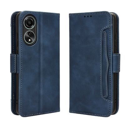 OPPO A58 4G Skin Feel PU Leather Wallet Phone Case with Card Slots, Cash Pocket, Magnetic Closure, Built-In Stand, Full Protection TPU Cover