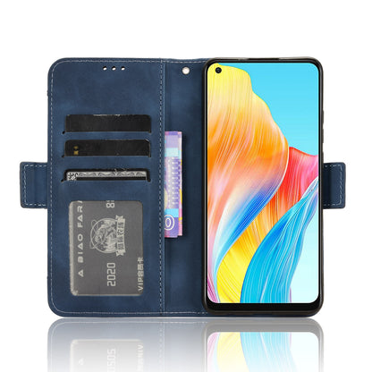 OPPO A78 4G Skin Feel PU Leather Wallet Phone Case with Card Slots, Cash Pocket, Magnetic Closure, Built-In Stand, Full Protection TPU Cover