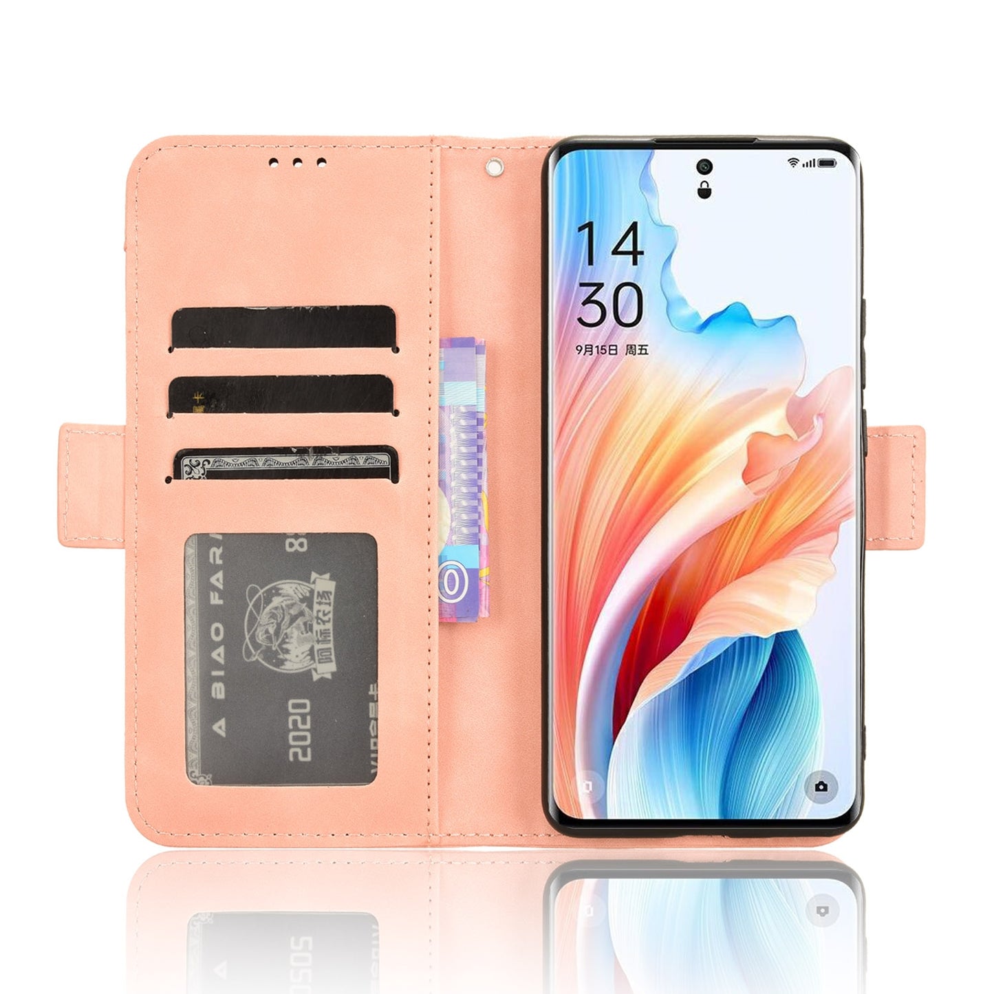 OPPO A2 Pro 5G Skin Feel PU Leather Wallet Phone Case with Card Slots, Cash Pocket, Magnetic Closure, Built-In Stand, Full Protection TPU Cover