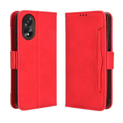 OPPO A18 4G Skin Feel PU Leather Wallet Phone Case with Card Slots, Cash Pocket, Magnetic Closure, Built-In Stand, Full Protection TPU Cover