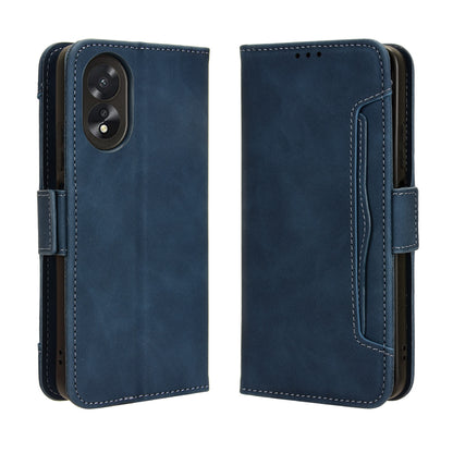 OPPO A38 4G Skin Feel PU Leather Wallet Phone Case with Card Slots, Cash Pocket, Magnetic Closure, Built-In Stand, Full Protection TPU Cover