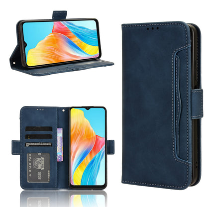 OPPO A18 4G Skin Feel PU Leather Wallet Phone Case with Card Slots, Cash Pocket, Magnetic Closure, Built-In Stand, Full Protection TPU Cover