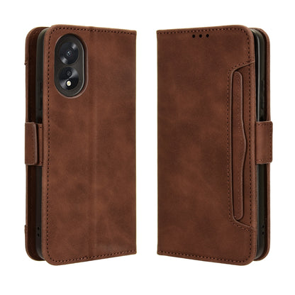 OPPO A38 4G Skin Feel PU Leather Wallet Phone Case with Card Slots, Cash Pocket, Magnetic Closure, Built-In Stand, Full Protection TPU Cover