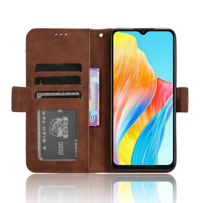 OPPO A38 4G Skin Feel PU Leather Wallet Phone Case with Card Slots, Cash Pocket, Magnetic Closure, Built-In Stand, Full Protection TPU Cover