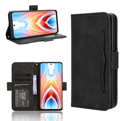 OPPO A79 5G Skin Feel PU Leather Wallet Phone Case with Card Slots, Cash Pocket, Magnetic Closure, Built-In Stand, Full Protection TPU Cover