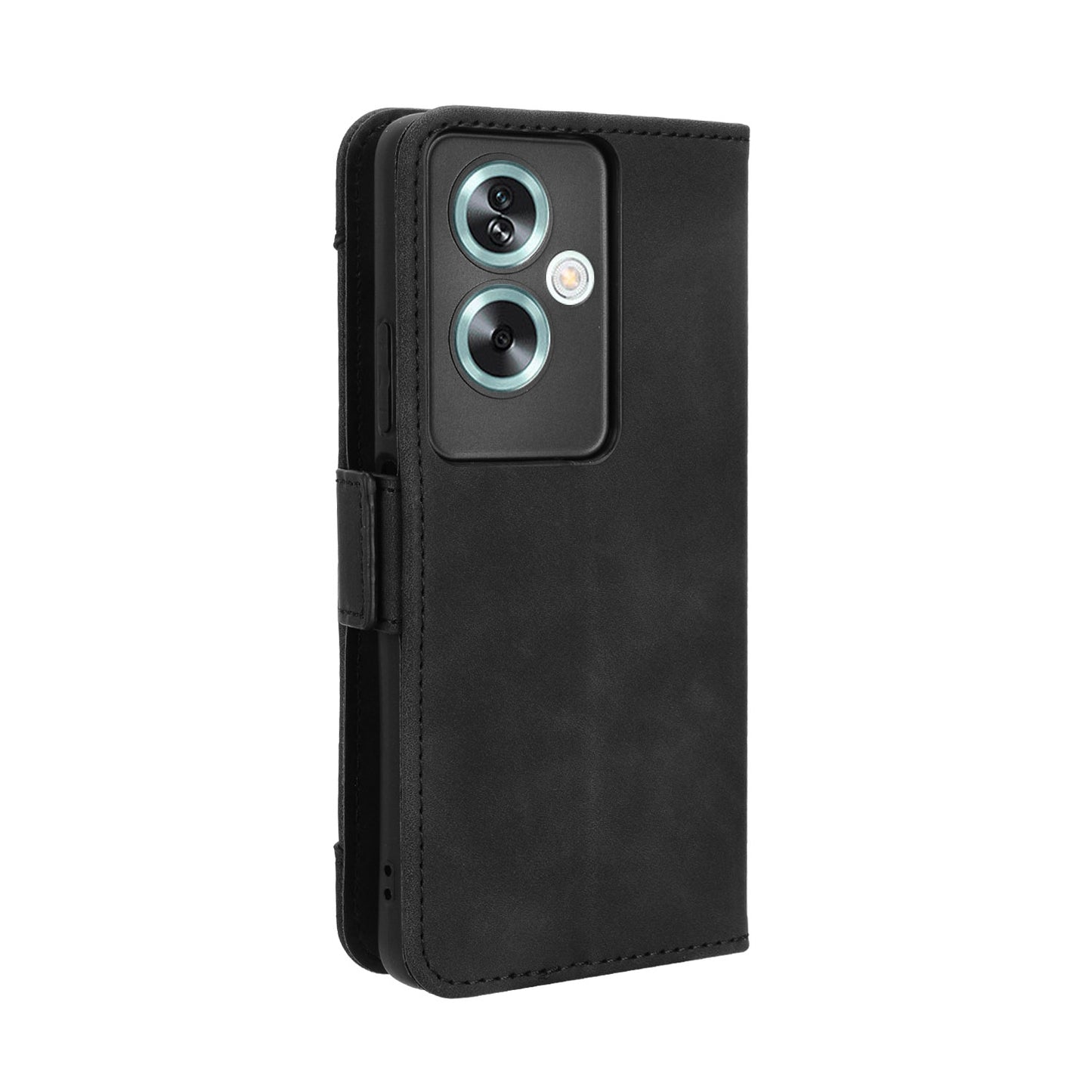 OPPO A2 5G Skin Feel PU Leather Wallet Phone Case with Card Slots, Cash Pocket, Magnetic Closure, Built-In Stand, Full Protection TPU Cover