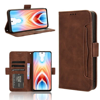 OPPO A79 5G Skin Feel PU Leather Wallet Phone Case with Card Slots, Cash Pocket, Magnetic Closure, Built-In Stand, Full Protection TPU Cover