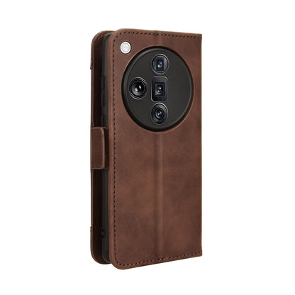 OPPO Find X7 Ultra 5G Skin Feel PU Leather Wallet Phone Case with Card Slots, Cash Pocket, Magnetic Closure, Built-In Stand, Full Protection TPU Cover