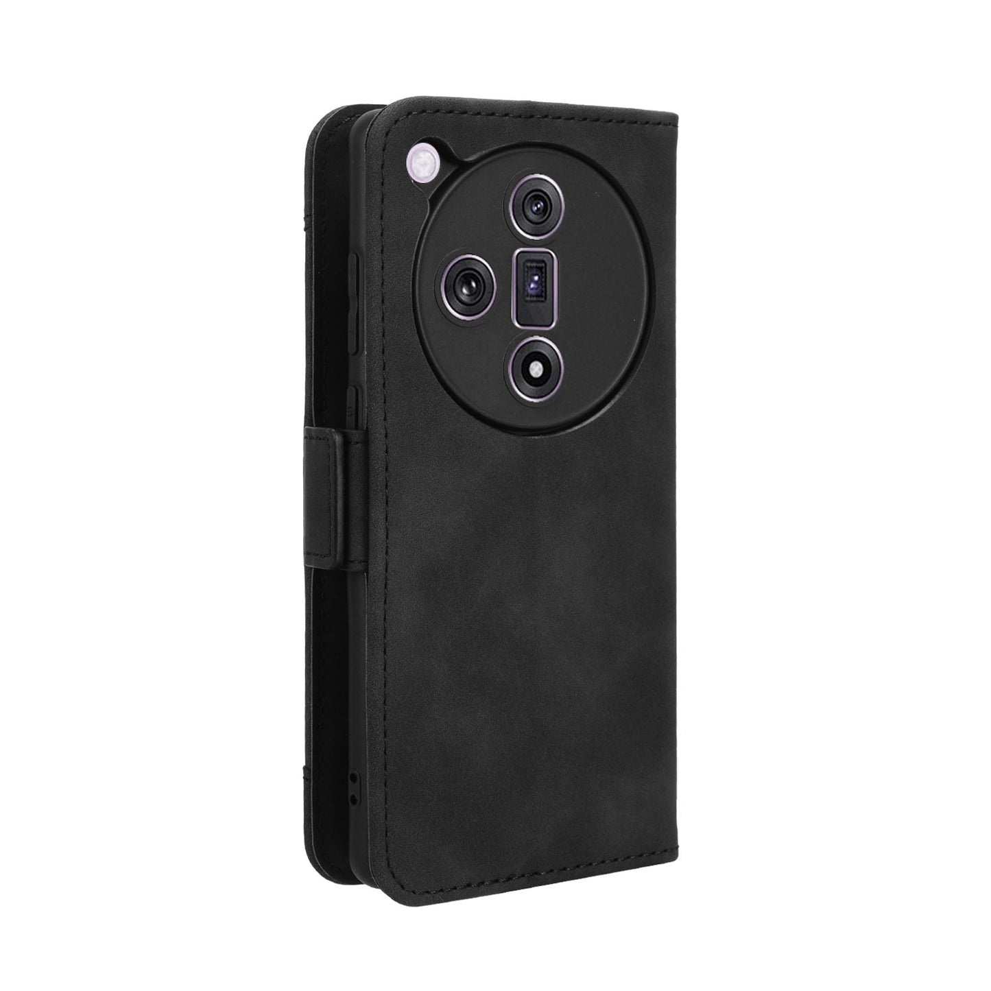 OPPO Find X7 5G Skin Feel PU Leather Wallet Phone Case with Card Slots, Cash Pocket, Magnetic Closure, Built-In Stand, Full Protection TPU Cover