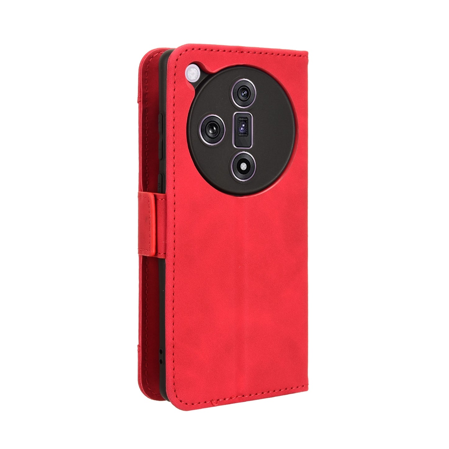 OPPO Find X7 5G Skin Feel PU Leather Wallet Phone Case with Card Slots, Cash Pocket, Magnetic Closure, Built-In Stand, Full Protection TPU Cover