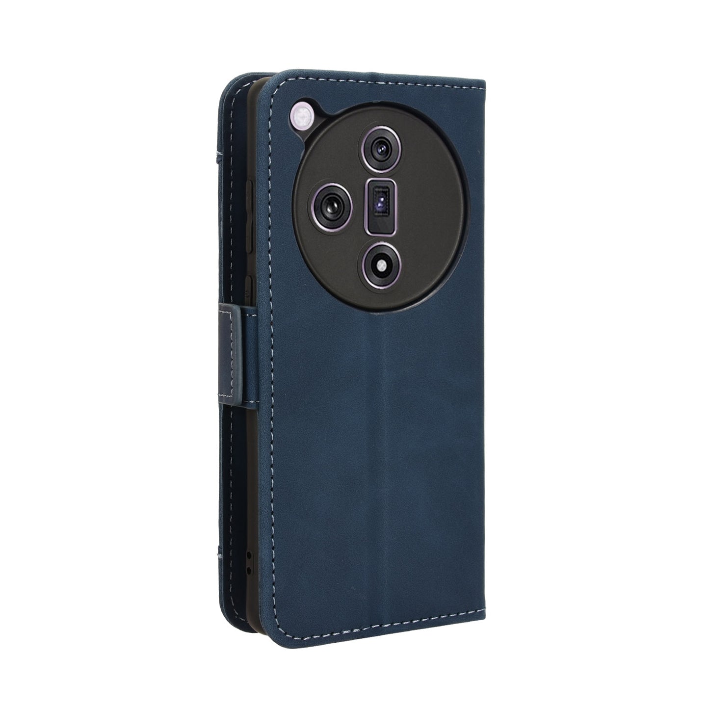 OPPO Find X7 5G Skin Feel PU Leather Wallet Phone Case with Card Slots, Cash Pocket, Magnetic Closure, Built-In Stand, Full Protection TPU Cover