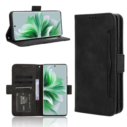 OPPO Reno11 5G Skin Feel PU Leather Wallet Phone Case with Card Slots, Cash Pocket, Magnetic Closure, Built-In Stand, Full Protection TPU Cover