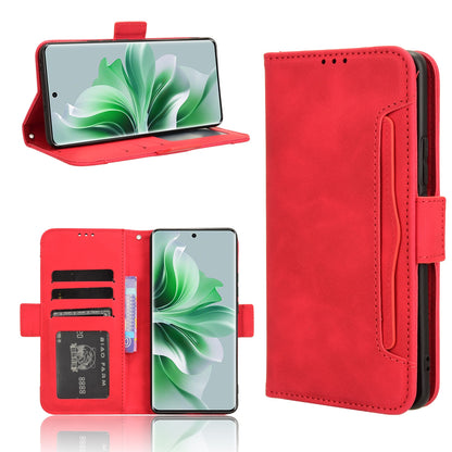 OPPO Reno11 5G Skin Feel PU Leather Wallet Phone Case with Card Slots, Cash Pocket, Magnetic Closure, Built-In Stand, Full Protection TPU Cover