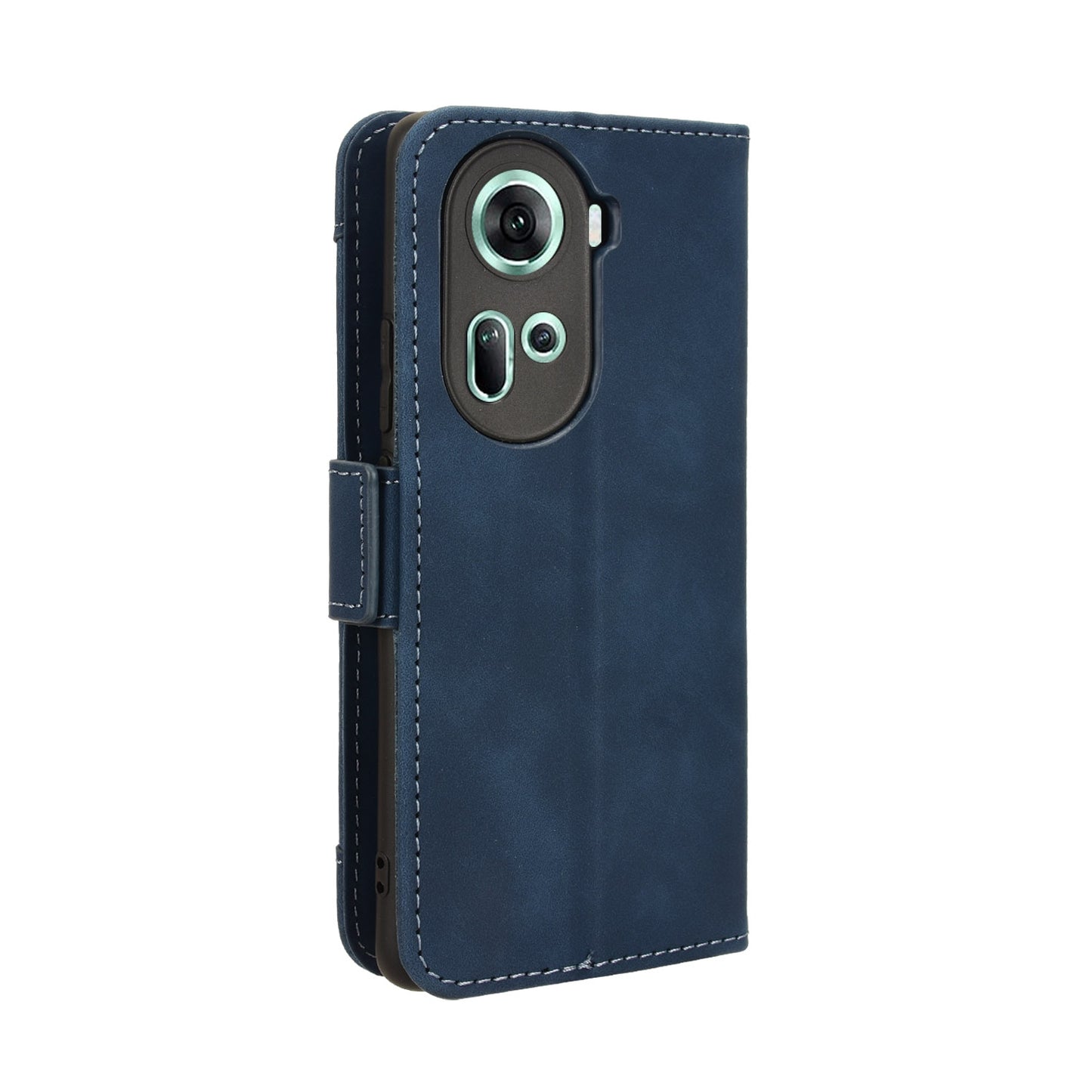 OPPO Reno11 5G Skin Feel PU Leather Wallet Phone Case with Card Slots, Cash Pocket, Magnetic Closure, Built-In Stand, Full Protection TPU Cover