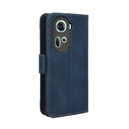 OPPO Reno11 5G Skin Feel PU Leather Wallet Phone Case with Card Slots, Cash Pocket, Magnetic Closure, Built-In Stand, Full Protection TPU Cover