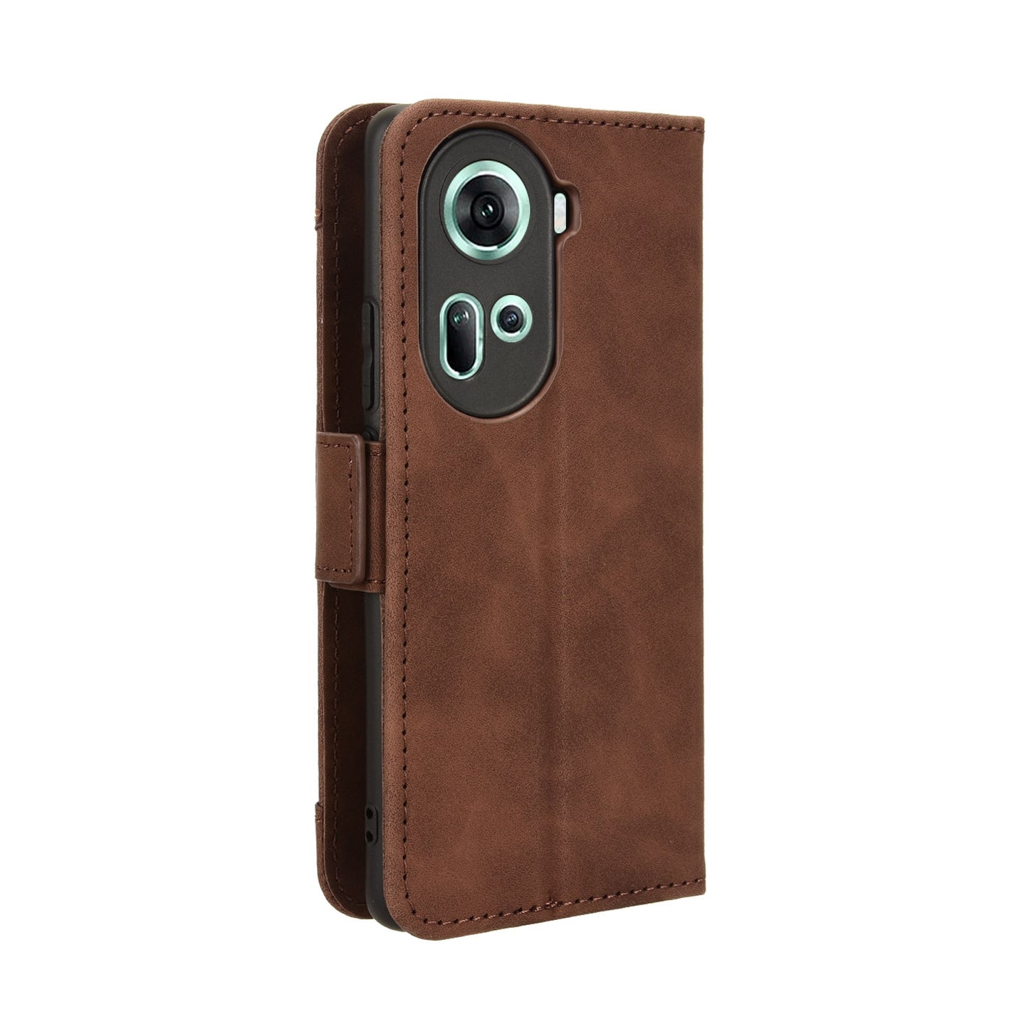 OPPO Reno11 5G Skin Feel PU Leather Wallet Phone Case with Card Slots, Cash Pocket, Magnetic Closure, Built-In Stand, Full Protection TPU Cover