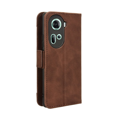 OPPO Reno11 5G Skin Feel PU Leather Wallet Phone Case with Card Slots, Cash Pocket, Magnetic Closure, Built-In Stand, Full Protection TPU Cover