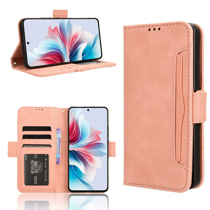 OPPO Reno11 F 5G Skin Feel PU Leather Wallet Phone Case with Card Slots, Cash Pocket, Magnetic Closure, Built-In Stand, Full Protection TPU Cover