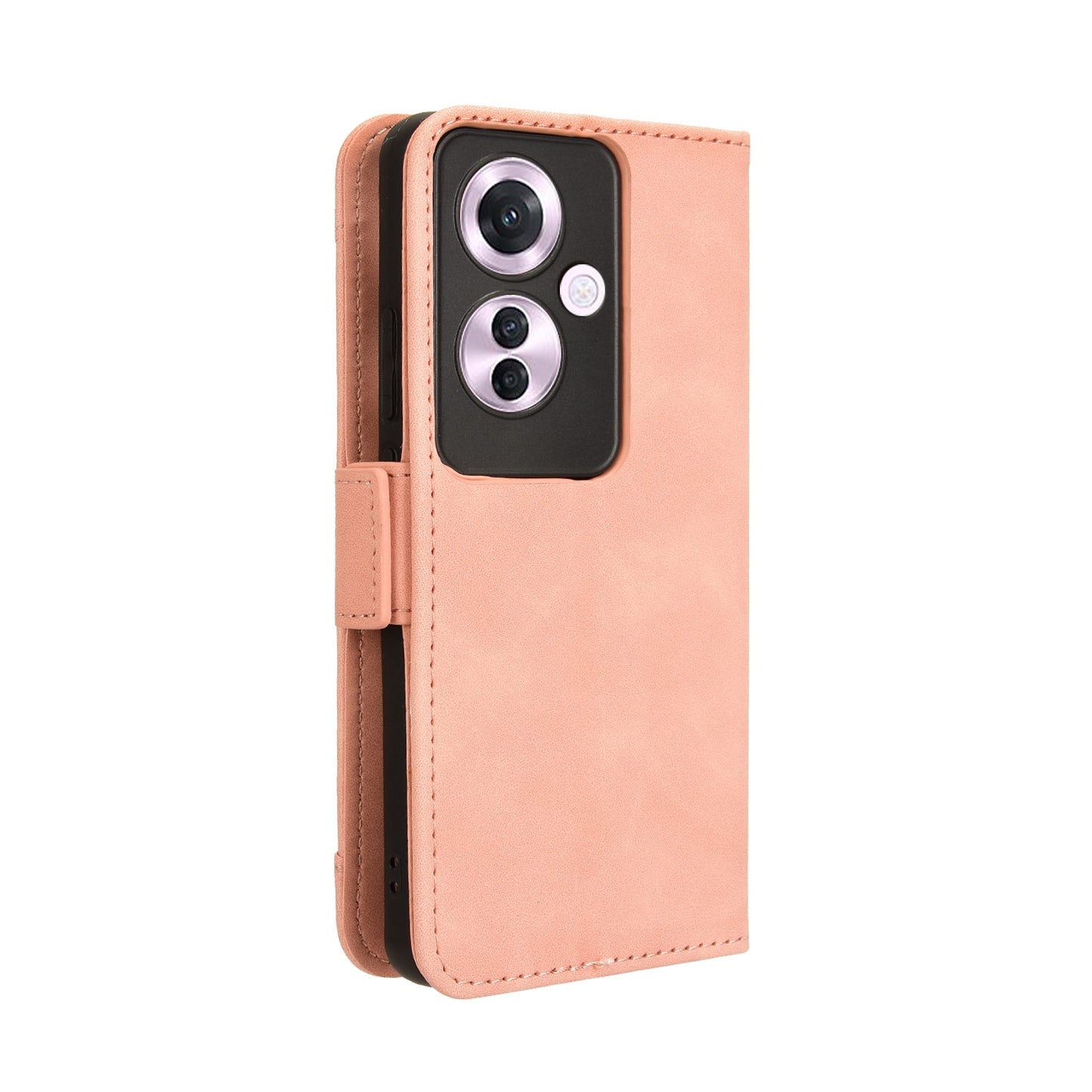 OPPO Reno11 F 5G Skin Feel PU Leather Wallet Phone Case with Card Slots, Cash Pocket, Magnetic Closure, Built-In Stand, Full Protection TPU Cover