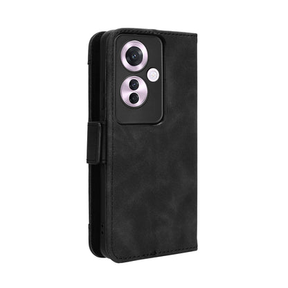 OPPO Reno11 F 5G Skin Feel PU Leather Wallet Phone Case with Card Slots, Cash Pocket, Magnetic Closure, Built-In Stand, Full Protection TPU Cover