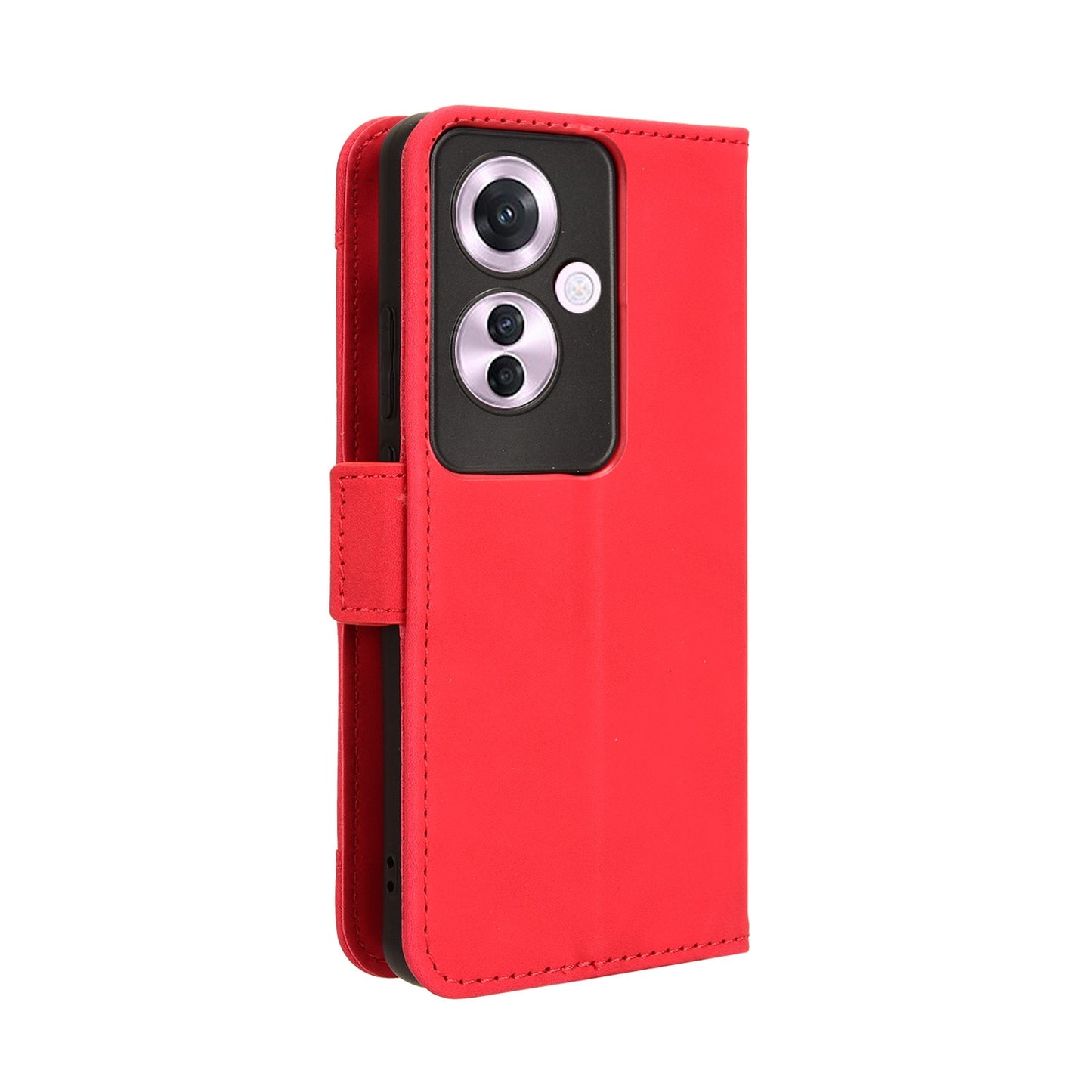 OPPO Reno11 F 5G Skin Feel PU Leather Wallet Phone Case with Card Slots, Cash Pocket, Magnetic Closure, Built-In Stand, Full Protection TPU Cover