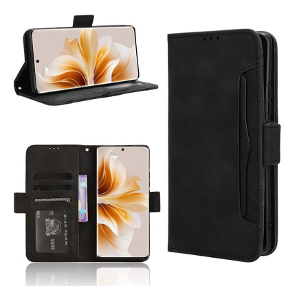 OPPO Reno11 Pro 5G Skin Feel PU Leather Wallet Phone Case with Card Slots, Cash Pocket, Magnetic Closure, Built-In Stand, Full Protection TPU Cover