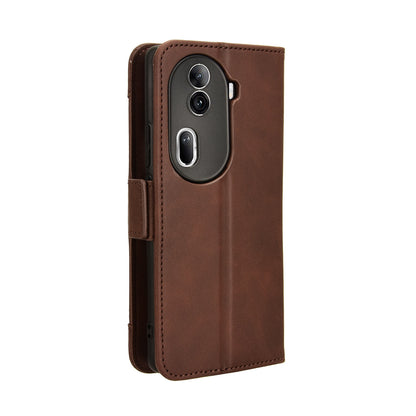 OPPO Reno11 Pro 5G Skin Feel PU Leather Wallet Phone Case with Card Slots, Cash Pocket, Magnetic Closure, Built-In Stand, Full Protection TPU Cover