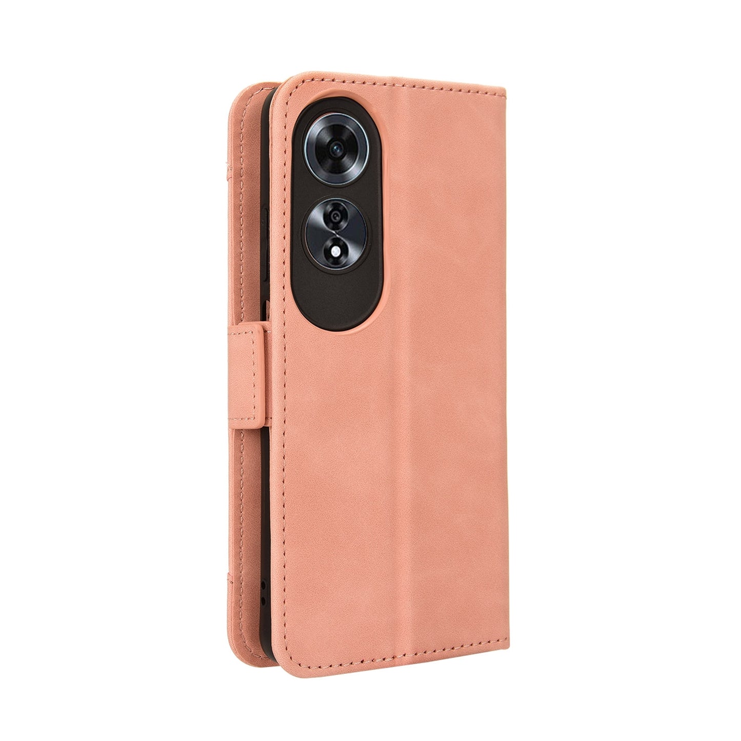 OPPO A60 4G Skin Feel PU Leather Wallet Phone Case with Card Slots, Cash Pocket, Magnetic Closure, Built-In Stand, Full Protection TPU Cover