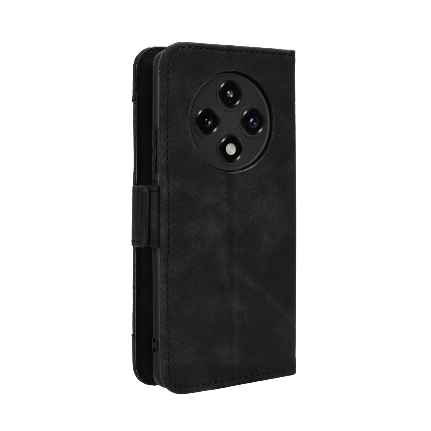 OPPO F27 Pro+ 5G Skin Feel PU Leather Wallet Phone Case with Card Slots, Cash Pocket, Magnetic Closure, Built-In Stand, Full Protection TPU Cover